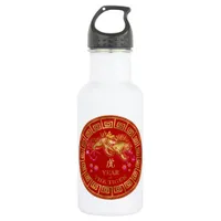 Chinese Zodiac Tiger Red/Gold ID542 Stainless Steel Water Bottle