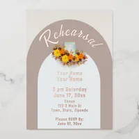 Sunflower Rehearsal Foil Invitation