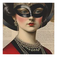  Masquerade  Woman Faux Canvas Print