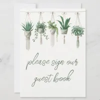 Boho Chic Botanical Greenery Guest Book Sign