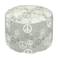 Scattered Peace Signs Grey SPST Pouf