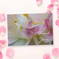 Pink and White Tulip Flower Flat Thank You Notes Invitation