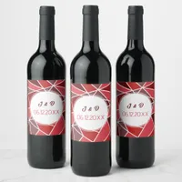 Elegant Geometrical Wedding Wine Label