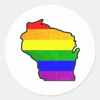 Gay Pride Rainbow Wisconsin Stickers