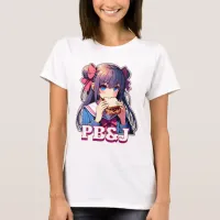 Anime Girl eating a PB&J Sandwich  T-Shirt