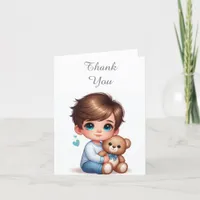 Cute Little Boy Thank You Note Card