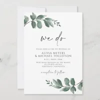 Simple Greenery Minimalist Foliage Wedding Invitation