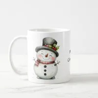 Cute Snowman Wearing a Top Hat Coffee Mug