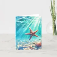 Coastal Under the Sea Starfish Thank You Card