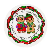 Merry Christmas | Happy New Year | Gingerbread Man Edible Frosting Rounds