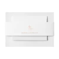 Minimalist Soft Pastel Classic Botanical Wedding Invitation Belly Band