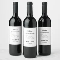 Catbells Lake District Wedding Wine Labels