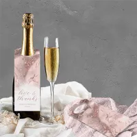 Marble Glitter Wedding Thanks Rose Gold ID644 Bottle Hanger Tag