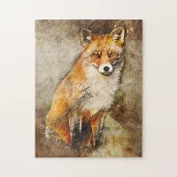 Cute Red Fox Wildlife Art Jigsaw Puzzle