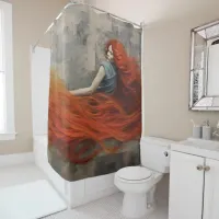 Hair in Waves painting Shower Curtain