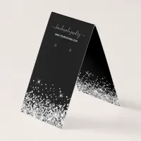 Black and Silver Glitter Signature Earring Display