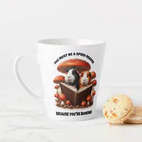 Funny Guinea Pigs Reading Under Red Mushrooms Latte Mug