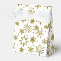 Christmas Golden Snowflakes Favor Boxes