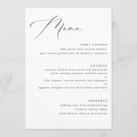 Elegant Vintage Calligraphy Wedding Menu