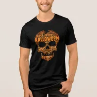 Typography horror skull Halloween Tri-Blend Shirt