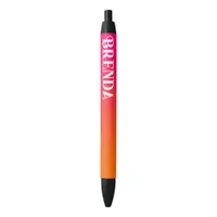 Bright Pink and Orange Gradient Personalized Black Ink Pen