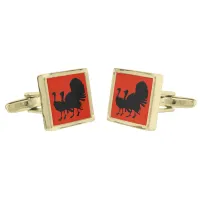 Silhouette of Turkeys Cufflinks