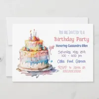 Personalized Whimsical Girl's Birthday Invites