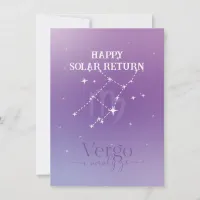 Zodiac Sign Virgo Lavender Flat Card