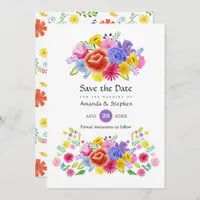 Colorful Floral Mexican Fiesta Wedding Save The Date