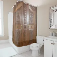 Elegant Antique Carved Wardrobe Shower Curtain