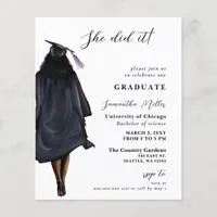 Budget Photo She Did It Graduation Invitation