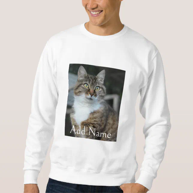 Custom Photo Cat and Name Personalized Men Sweatshirt