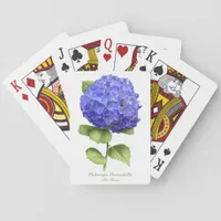 Blue Hydrangea Flower Botanical Art Design Poker Cards