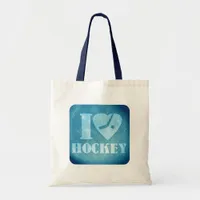 Teal Hockey Love Tote Bag