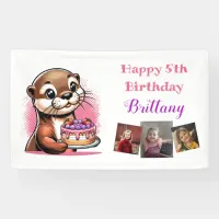 Otter Themed Girl's Birthday Party Photo Banner