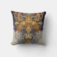 Ancient Aztec & Celtic Abstract mixed symbols  Throw Pillow