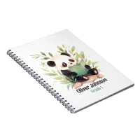 Watercolor Panda Reading A Book Name