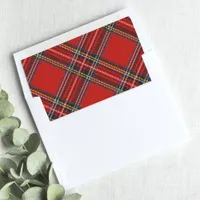 Tartan Plaid Red Christmas Envelope Liner