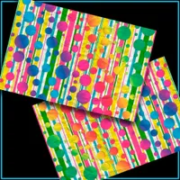 [Beatnik Bubbles] Retro Polka Dot Striped Rainbow Tissue Paper