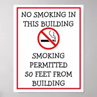 No Smoking in this Building Please Sign