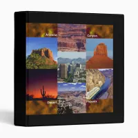 Arizona Desert Collage 3 Ring Binder