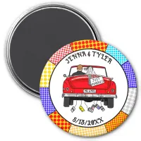 Retro Pop Art Mr & Mrs | Just Got Married Magnet