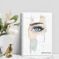 Blue Eye Collage Abstract Artwork Notebook