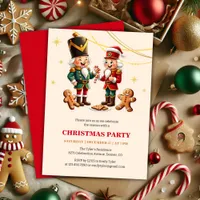 Festive Gingerbread Nutcracker Christmas Party Invitation