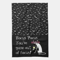 Hocus Pocus Out of Focus Halloween Wine Quote Kitchen Towel