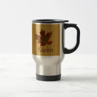 Personalized Colorful Ochre Autumn Maple Leaf Coff Travel Mug