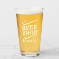 Beer Snob Personalized Craft Beer Drinking Glass