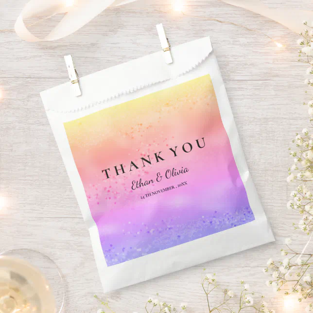 Rainbow Wedding Colorful trendy love Favor Bag