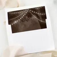 Rustic Brown Tree String Lights Wedding Envelope Liner