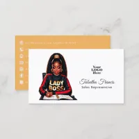 Strong Afro Black Woman Empowerment Art Business Card